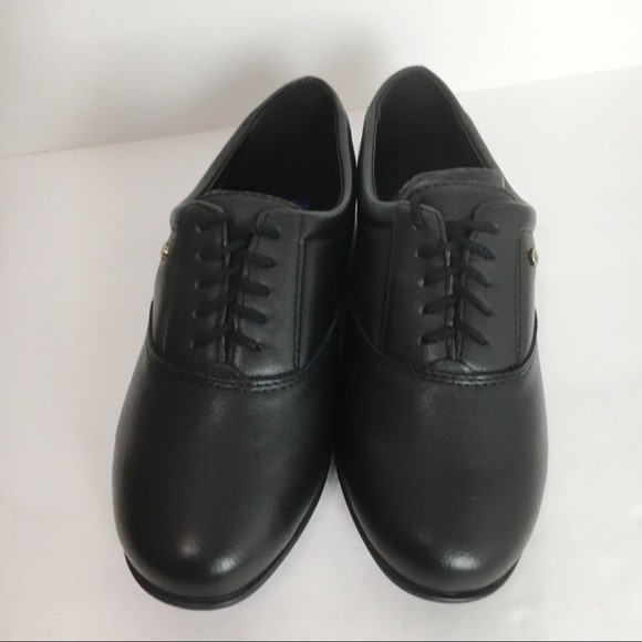 7.5WW 7.5 EXTRA WIDE Easy Spirit Motion Black Leather Comfort Oxfords Sneakers - Picture 3 of 10